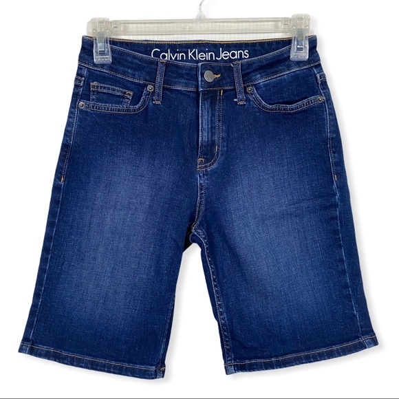 Calvin Klein Pants - Calvin Klein Dark Wash Jean Shorts 9” Inseam Size 26